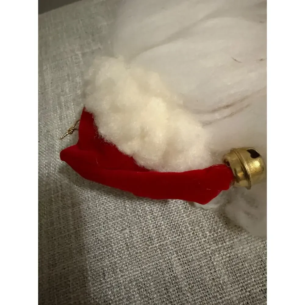 ❄️ Vintage Santa Face Ornament Taiwan Wool Beard Velvet Hat Retro Christmas